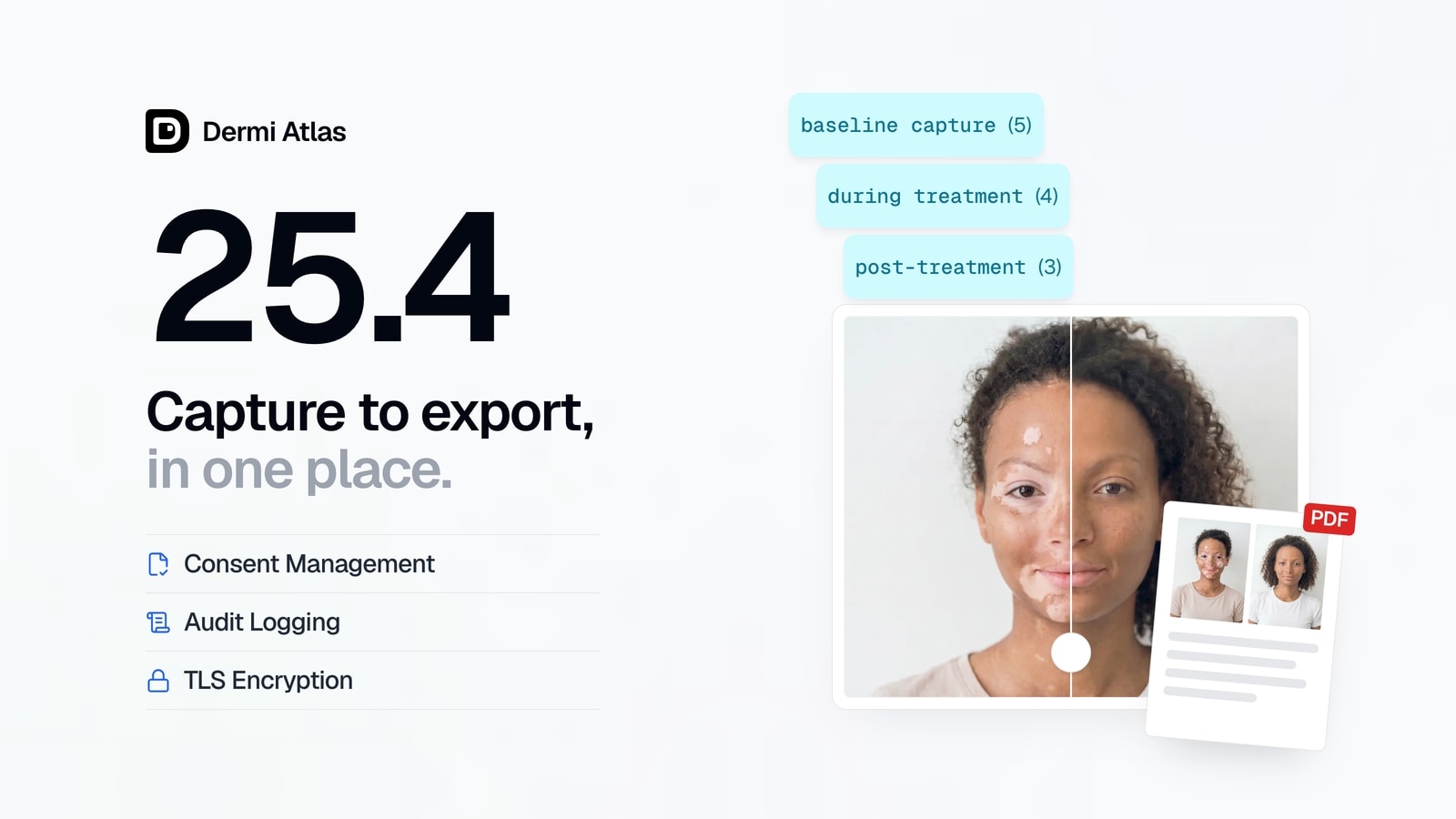 A before and after comparison with image tags and an exported PDF page