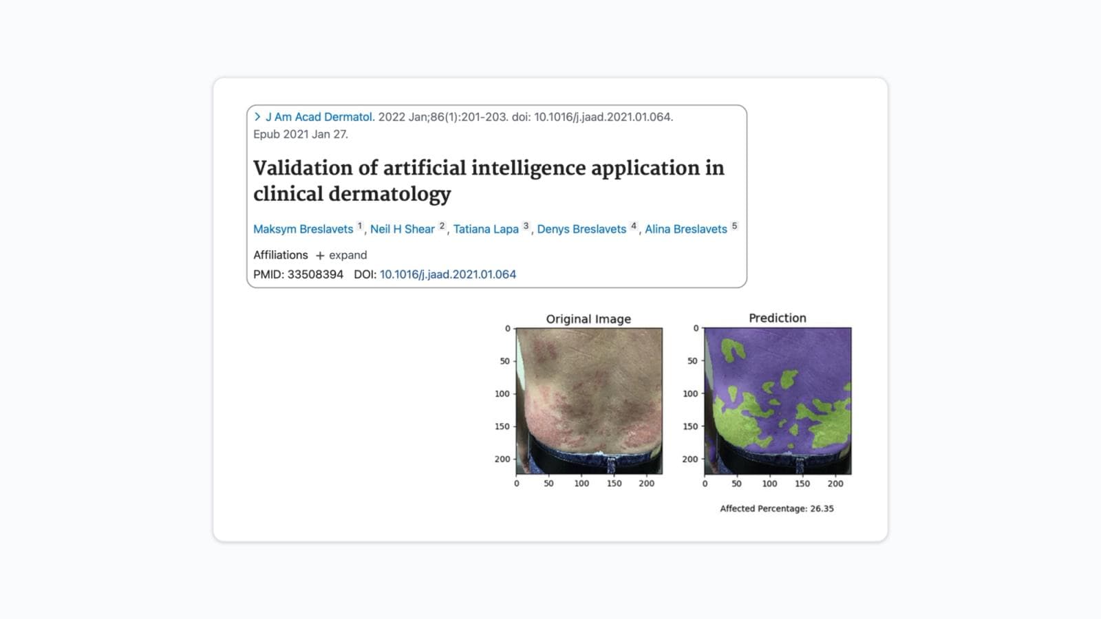 AI validation study comparing neural network and dermatologist performance in skin assessment